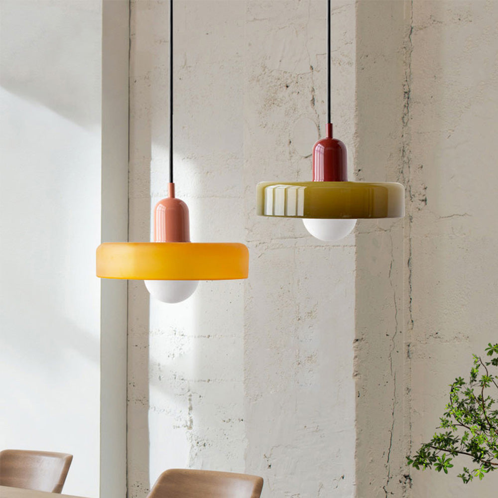 Bauhaus Pendelleuchte | Hängelampe aus Glas für Esszimmer 1
