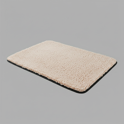 Langhaarige Badematte | Rutschfester Badezimmerteppich 60x90 cm
