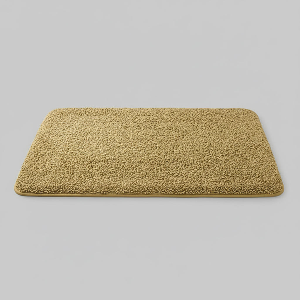 Langhaarige Badematte | Rutschfester Badezimmerteppich 60x90 cm