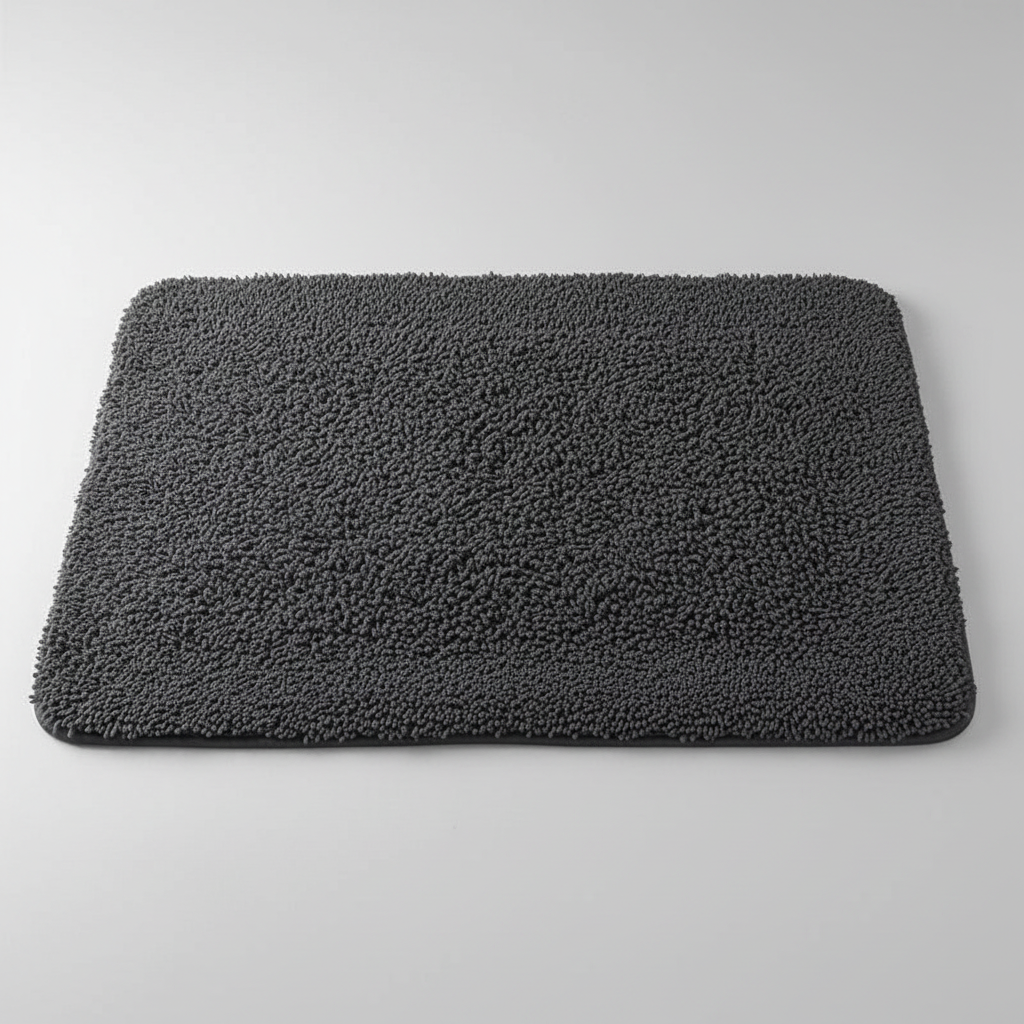 Langhaarige Badematte | Rutschfester Badezimmerteppich 60x90 cm